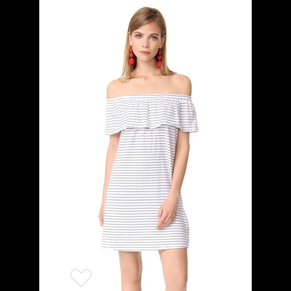 NWT Sundry stripe off the shoulder T-Shirt dress SZ S - Picture 1 of 6
